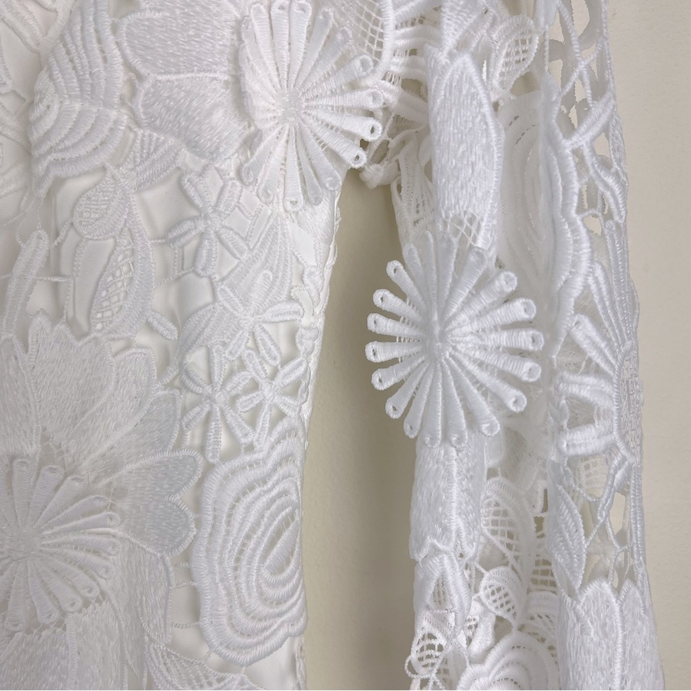 Milly | Nessa 3D White Lace Mini Dress LWD Bride | 4 - Picture 8 of 16